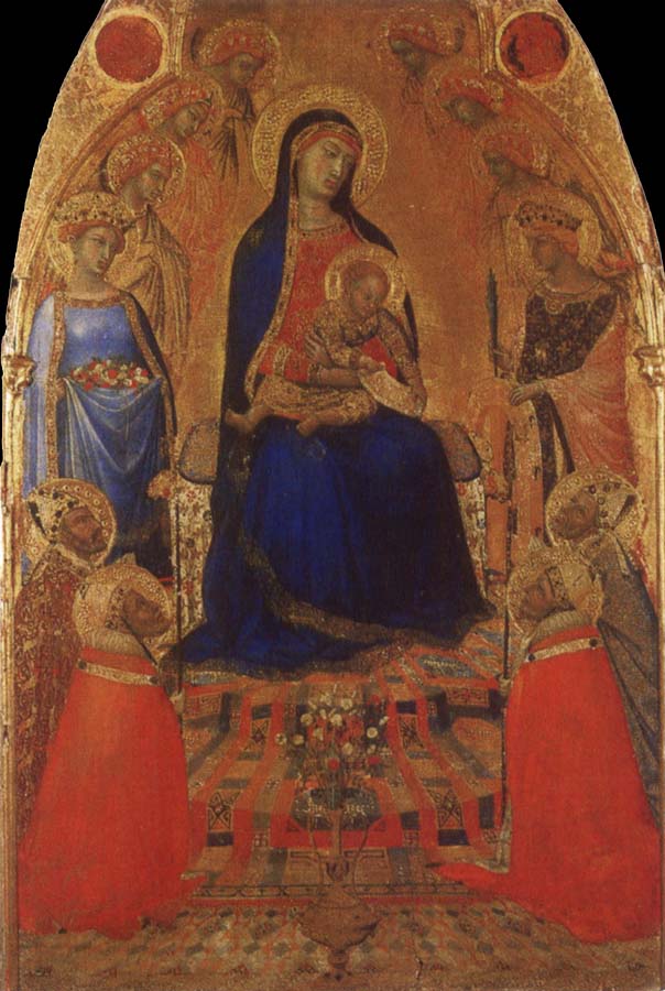 Ambrogio Lorenzetti Madonna and Child Enthroned with Angels and Saints